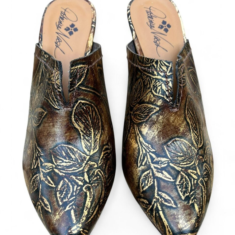 Patricia Nash Ruffina Leather Mules size 9.5